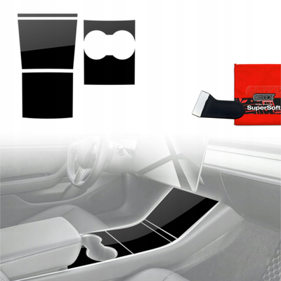 Folie mbrojtëse interieri Grizz Protector 4in1, për Tesla Model 3 2017-2020, gloss, e zezë