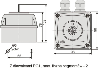 Ротирачки прекинувач Elektromet 952580, 3P 25A, IP44, со заклучување