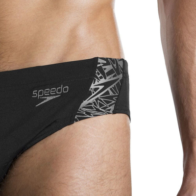 Speedo Машки Пливачки Гаќички Boom Splice, Црна/Oxid Grey, Големина S