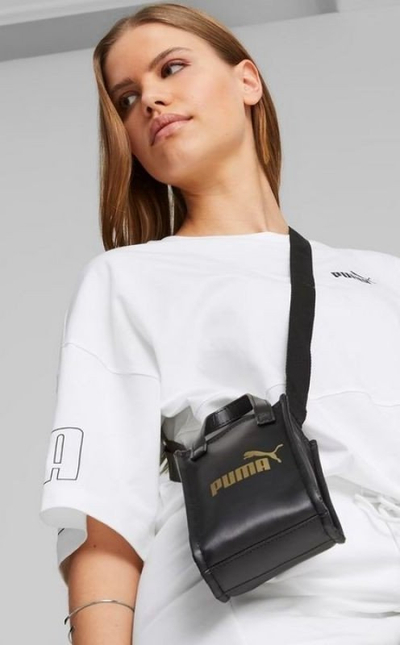 Çantë shpine Puma Core Up Mini Tote X-Body 079482-01, poliuretan, e zezë