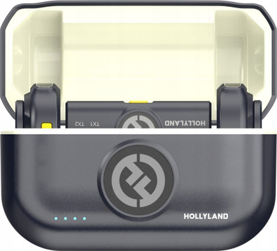 Mikrofon wireless Hollyland LARK M2 Duo Lightning, set me 2 transmiterë, për iPhone, Shine Charcoal