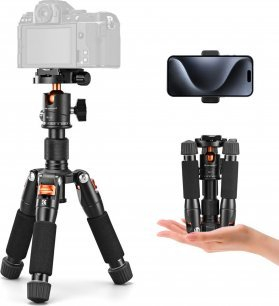Tripod tavoline K&amp;F Concept Mini Desktop, 20.5 52cm, kokë 360°, i zi