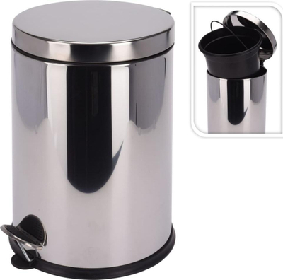 Kosh mbeturinash Excellent Houseware, 12L, metalik, inox