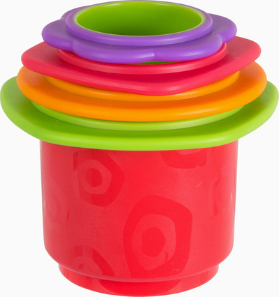Lodër për banjo Playgro 40217, 4 gota që vihen njëra mbi tjetrën, pa BPA, me shumë ngjyra