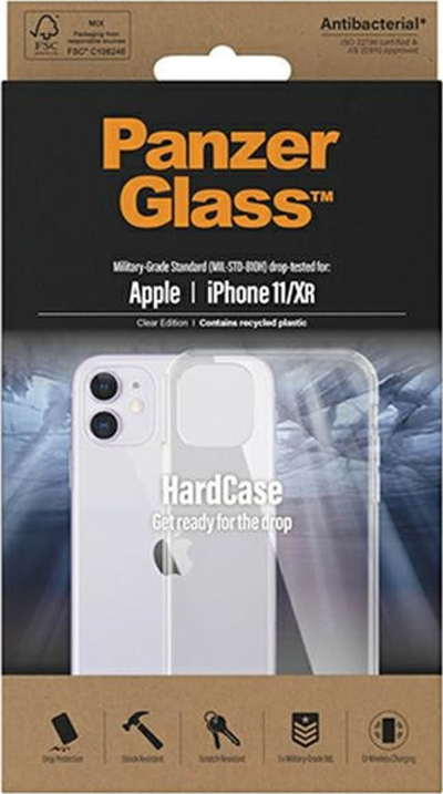 Mbulesë telefoni PanzerGlass HardCase për iPhone 11 / XR, antibakteriale, transparente