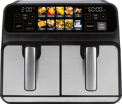 Fritezë me ajër Oil-free Double Dual-chamber, 9L, 2200W, me prekje