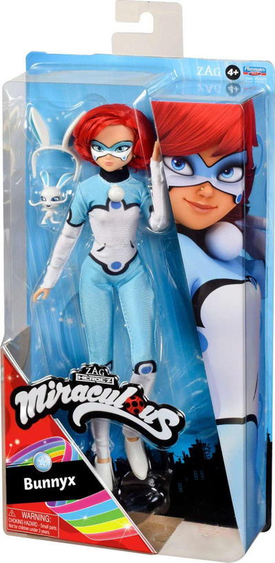 Кукла Miraculous Playmates Bunnyx, 26 cm, со додатоци, многубојна