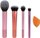 Set furçash grimi Real Techniques Everyday Essentials, 4 furça, 1 sfungjer, portokalli