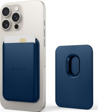Mbajtës kartash Tech-Protect MagWallet MagSafe, universal, magnetik, blu navy