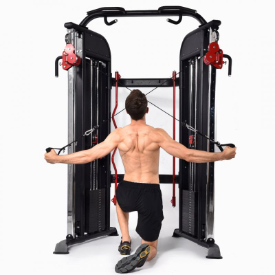 Stacion kabllosh për palestër HMS ARES 1, dy kulete 90kg, skelet çeliku, i zi