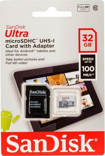 Kartë memorje SanDisk Ultra MicroSDHC, 32GB, Class 10 UHS I