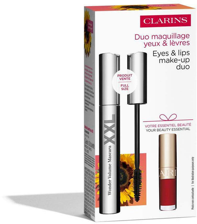 Set maskarash Clarins Wonder Volume Mascara XXL, 2 copa, e zezë