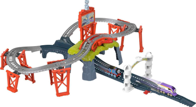 Set lojërash Mattel Thomas & Friends Race for the Sodor Cup HFW03, pista garash, me 2 trena metalikë, shumëngjyrësh