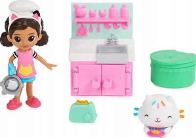 Set loje Spin Master Gabby’s Dollhouse Lunch and Munch Kitchen, 2 figura, për kalamaj 3+, me ngjyra