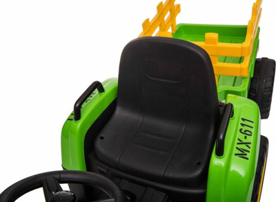 Traktor elektrik për fëmijë Ramiz MX-611, me rimorkio, deri 28 kg, jeshil