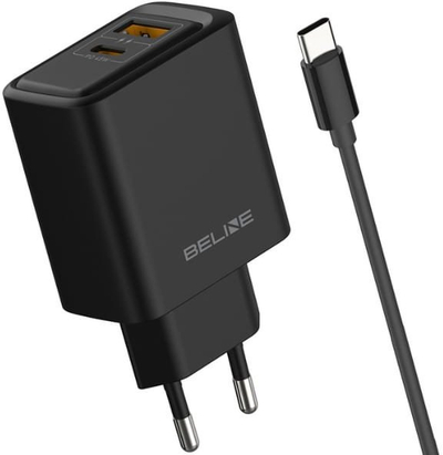Karikues muri Beline 45W GaN, USB A USB C, me kabllo USB C në USB C, i zi