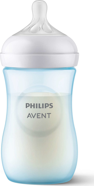 Bиберон Avent Natural SCY903/21, 260 ml, систем Responsive, сина