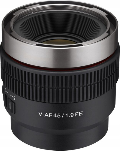 Lentë cine Samyang V-AF 45mm T1.9 FE, për Sony FE, e zezë