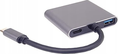 Adapter MST PremiumCord USB C në 2x HDMI, USB 3.0, 4K, gri