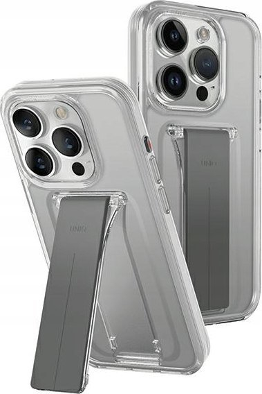 Mbrojtëse telefoni UNIQ Heldro Mount+, për iPhone 15 Pro, me stand, transparente