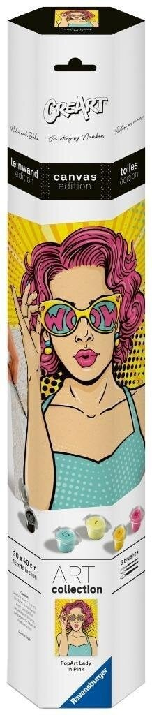 Сет за сликање по броеви Ravensburger CreArt Lady in Pink PopArt, платно 30 x 40cm, за возрасни