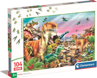 Puzzle Clementoni Dinosaur, 104 copa, 6+ vjeç, shumëngjyrësh