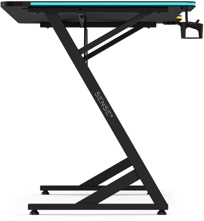 Tavolinë gaming SENSE7 VOLT RGB, 140x70 cm, ndriçim RGB, e zezë