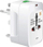 Adaptori universal udhëtimi Ecobox Power Adapter 230V, mbrojtje nga mbingarkesa, i bardhë