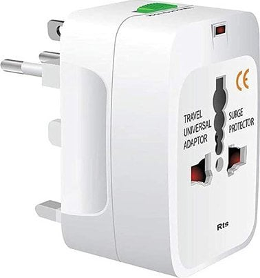 Adaptori universal udhëtimi Ecobox Power Adapter 230V, mbrojtje nga mbingarkesa, i bardhë