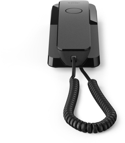 Telefoni me kabllo Gigaset Desk 200, 10 numra shpejtthirrje, rithirrje e numrit të fundit, i zi