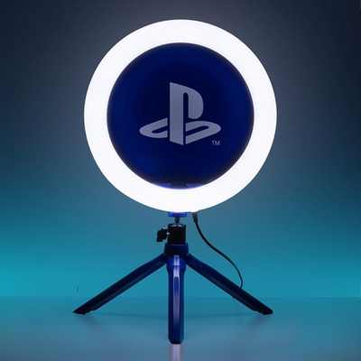 Dritë unazore streaming Paladone PlayStation, 10" LED, tripod, blu e bardhë