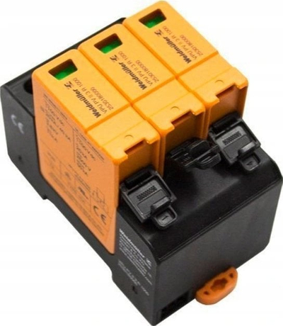 Mbrojtës kundër mbirryme Weidmüller VPU PV II 3 R 1000, 1000V DC, 20kA, portokalli