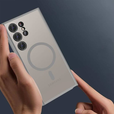 Mbrojtëse telefoni Tech‑Protect Magmat MagSafe për Galaxy S24 Ultra, TPU PC, gjysmë transparente, titanium mat