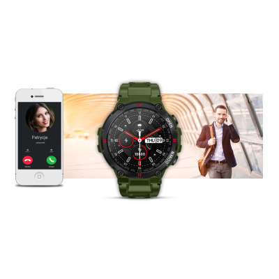 Smartwatch Giewont GW430-3, ekran me ngjyra, i papërshkueshëm nga uji, jeshil