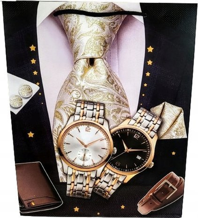 Qese dhuratash për burra Gift Bag M, 26x32x10 cm, dizajn i përzier, shumëngjyrëshe