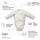 Body bebe Kenguru Gold Full Print, 100% pambuk organik, 56-62, e bardhë