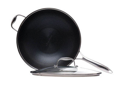 Tigan wok Kohersen Black Cube 71111, 32 cm, me kapak, çelik inox