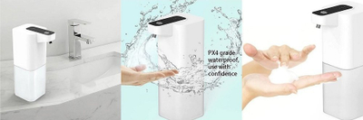 Dozator automatik për sapun të lëngshëm, 400 ml, me sensor lëvizje, i bardhë
