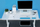 Stendë monitori Leitz WOW, deri 27", blu e bardhë