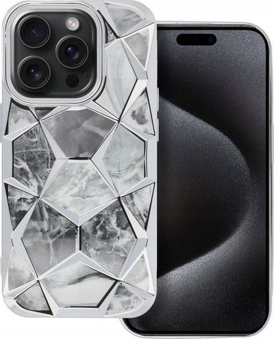Mbulesë telefoni Twinki për iPhone 11 Pro, dizajn gjeometrik, argjendi shumëngjyrëshe