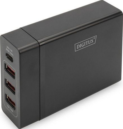 Karikues rrjeti Digitus DA-10195, 3x USB A 2.4A, 1x USB C 60W, i zi