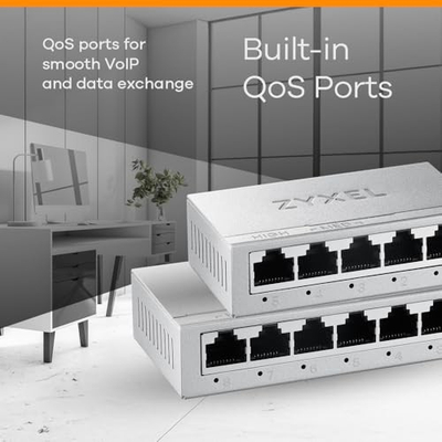 Switch Ethernet Zyxel GS-108B v5, 8 porta Gigabit, unmanaged, i zi