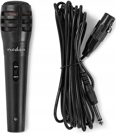 Mikrofon Durable Dynamic njëkahësh, 6.35mm edhe XLR, me kabllo 5m, i zi