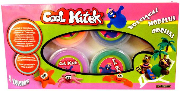 Masë modeluese Sellmar Cool Kitek, set 8 ngjyra, për fëmijë