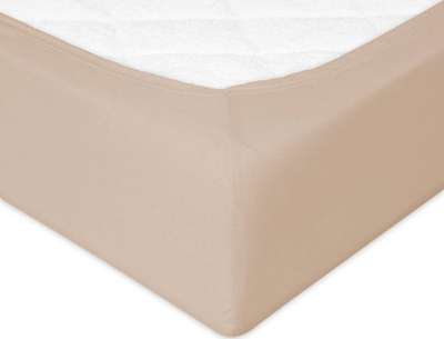Çarçaf fitted Matex Jersey 160 x 200, pambuk, me lastik, bezhë