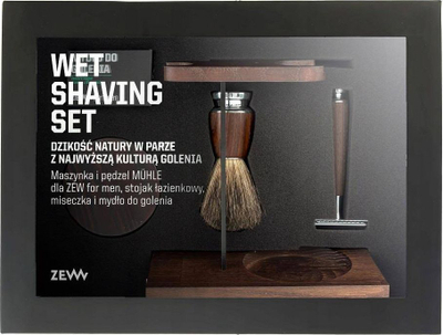 Set rroje Zew for Men IX, brisk klasik metalik, furçë edhe sapun rroje