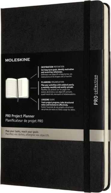Fletore planifikimi Moleskine PRO Project Planner L, 13x21cm, kapak i fortë, e zezë