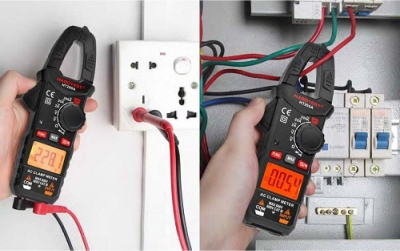 Мерач на струја со клешта Хаботест HT200A, AC DC 600V, 200A, црн