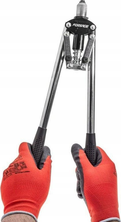 Riveter me dy duar Forsage Two-Handed Shear, 3.2–4.8 mm, 420 mm, i kuq