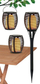 Lampë kopshti me diell Torch Flames 4‑në‑1, LED, 65 cm, e zezë